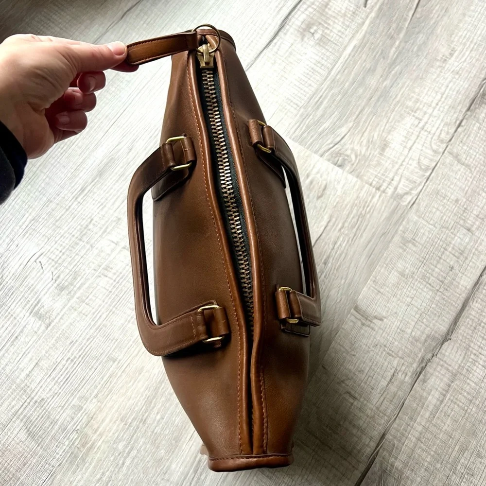 Coach Vintage Slim Satchel Leather Handbag Bonnie Cashin 1970s 1980s Made in NYC